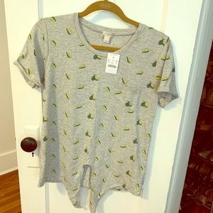 NWT JCrew Printed Tie Waist T-Shirt